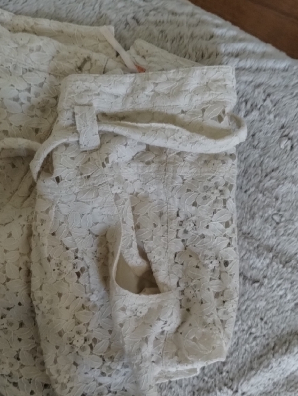 Free People Cream Lace Overlay Women's Shorts - Picture 16 of 16